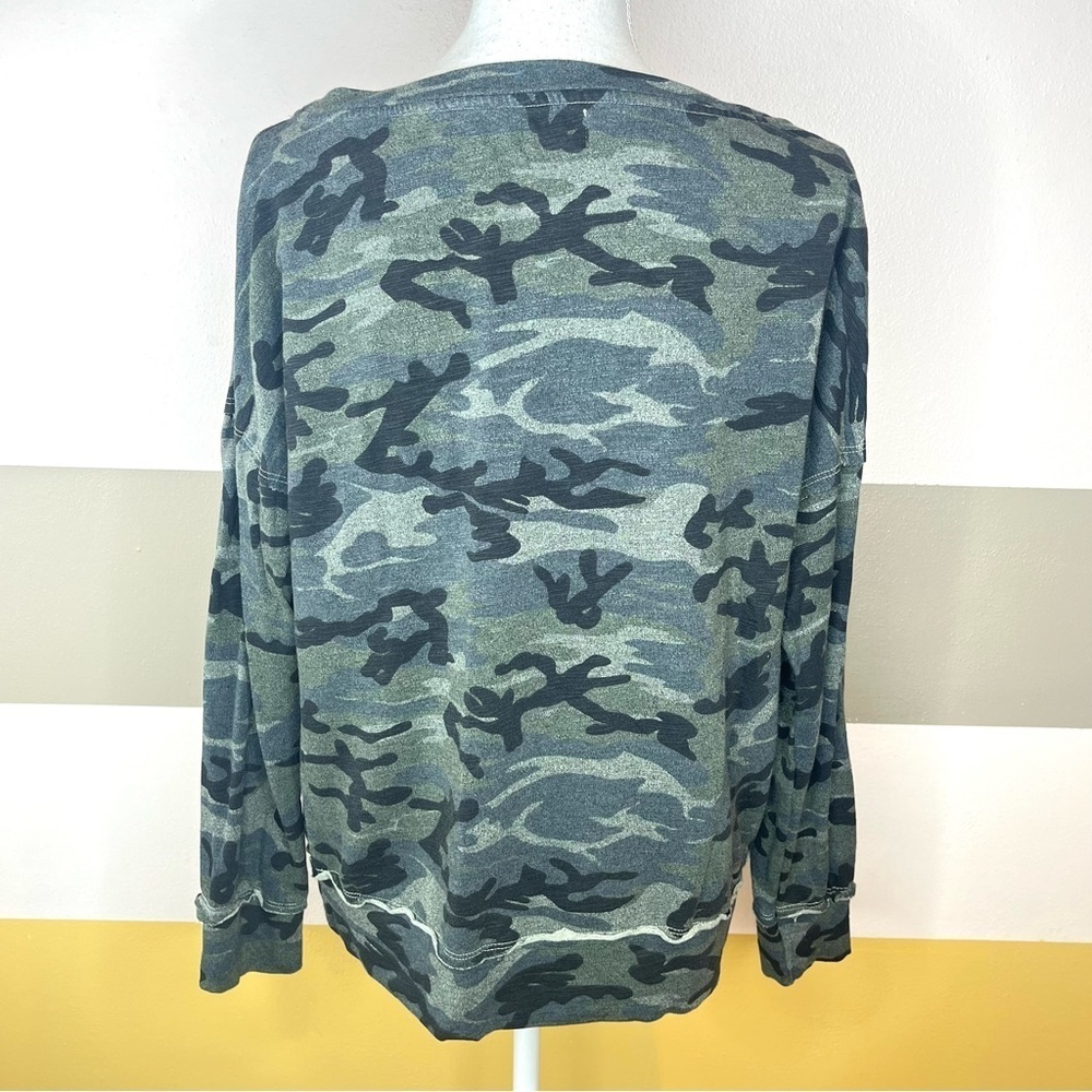 Sundry Green Ragen Camo Camouflage Grunge Western Soft Casual Lounge Sweatshirt - Picture 6 of 15